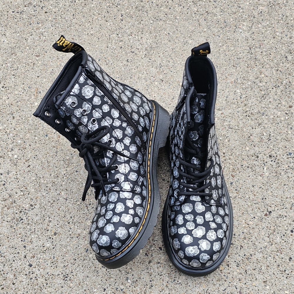 Dr. Martens Kids Black and Silver Boots